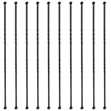 10-Pack 44" x 1/2" Wrought Iron Balusters for Stairs, Double Twist Metal Stai...
