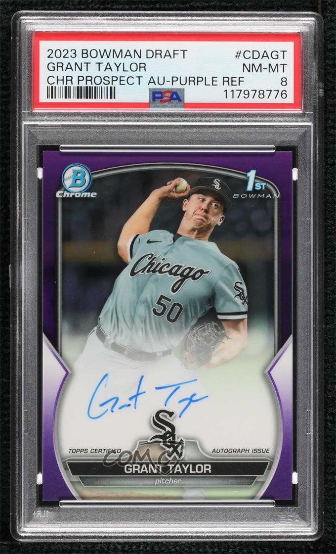 2023 Bowman Draft Chrome Prospect Purple Refractor 66/250 Grant Taylor Auto 0e23