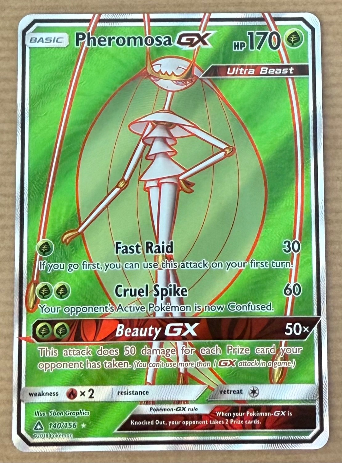 Pheromosa GX - 140/156 - Pokemon Ultra Prism Sun & Moon Full Art Rare Mint