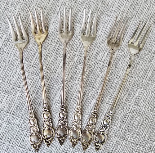 Sterling Silver Cocktail Appetizer Forks (QTY 6) 5 7/8" Usable or Scrap?