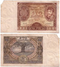 Geldschein Polen 100 Zlotych 1932