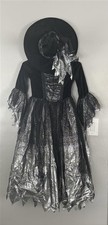 Silver  Black Witch Costume with Hat   Halloween or Dress-Up