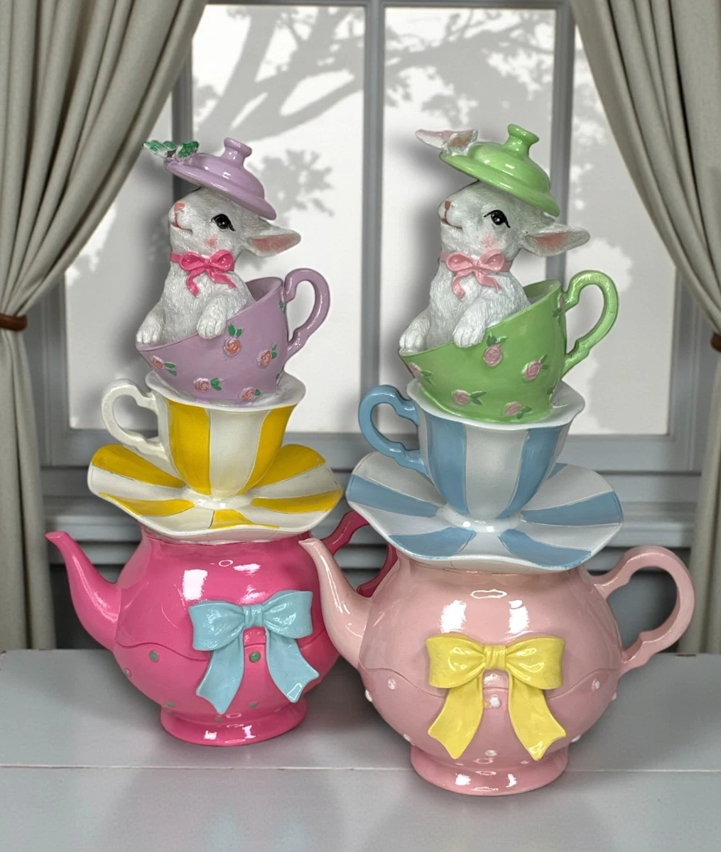 Figurine Lapin Printanier Clayre & Eef – Polyrésine Pastel 24 Cm