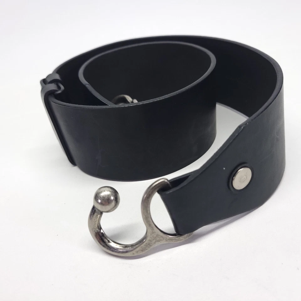 Coldwater Creek Belt 28 30 32 S M Split Leather Waist Wide Black - Image 4 of 4