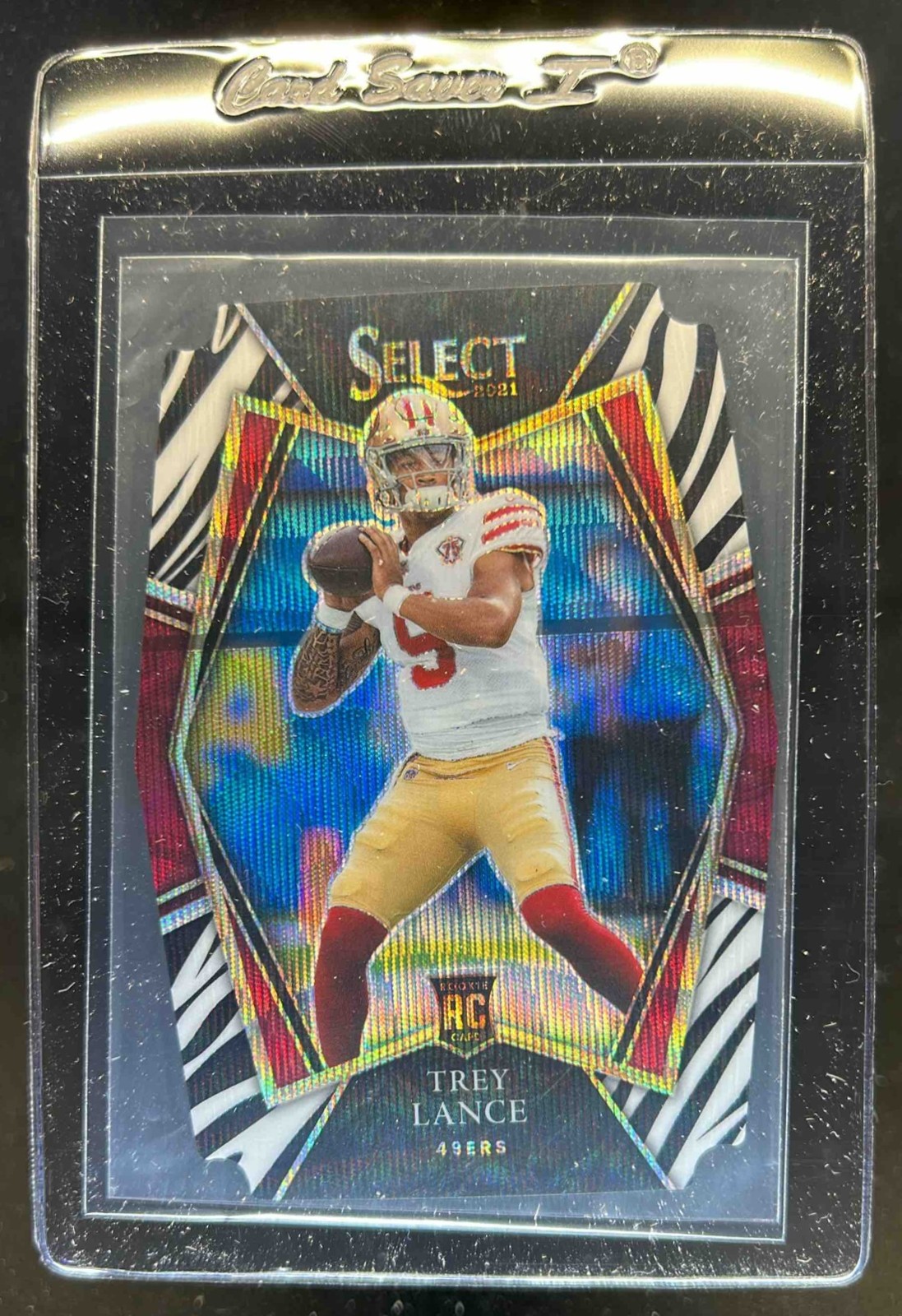 2021 Select Trey Lance RC Zebra Prizm Die Cut Rookie Premier #145 49ers