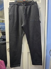 Hoodrich Men's Black Slim Joggers Size M Drawstring Waist Streetwear Excellent