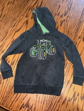 Boys Size 5 John Deere Black Hoodie Hooded Sweatshirt