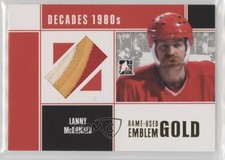 2010-11 ITG Decades 1980s Game-Used Emblem Gold Lanny McDonald #M-38 HOF g3b