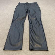 Gap Dress Pants Womens 6 Black Faux Leather Coated High Rise Slim Bootcut