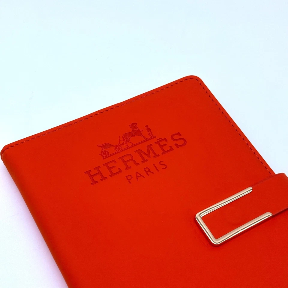 Hermes Orange Notebook Luxury Stationery Agenda Writing Pad Leather Premium Gift - Image 2 of 4