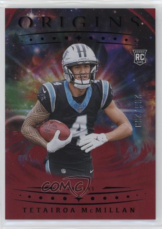 2025 Panini Origins Rookies Holo Red /299 Tetairoa McMillan #116 Rookie RC 15bk