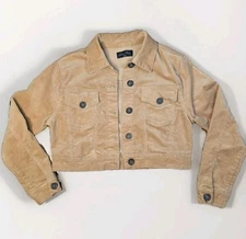 Love Tree Corduroy Jacket Womens Size Small Brown Short Cropped Preppy Boho