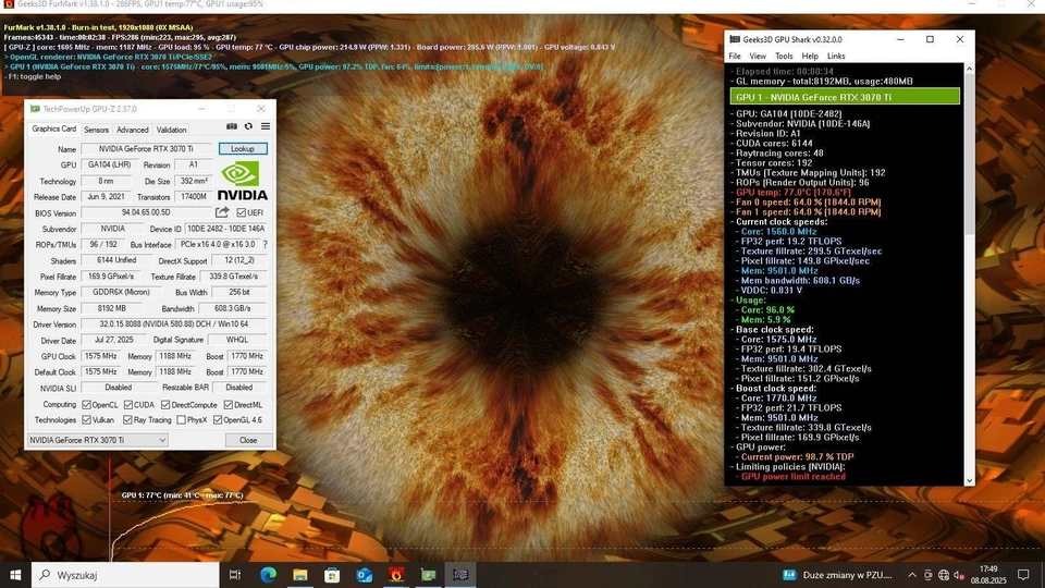 Graphic card RTX 3070Ti  KFA2 1-click OC  | TOP! - Image 2 of 4