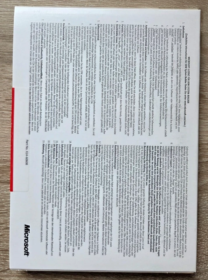 Microsoft Windows Vista Business SP1 32-bit German | 66J-05583 | OVP Neu - Bild 2 von 3