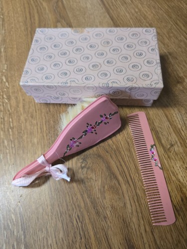 Vintage 1950's Baby Comb and Brush In Original Box Calling Cards Cockran Bailey