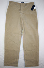 New Polo Ralph Lauren Pants Boy's 20 30x30 Corduroy Chino Straight Khaki Beige