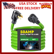 8AWG 50Amp Welder Extension Cord Compatible with NEMA 14-50P to 6-50R, 4 Prong t