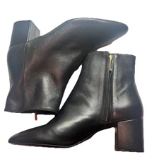 $449 Bruno Magli VINNY LEATHER ANKLE BOOT Womens Shoes Black SZ 8 EU 38 NWOB