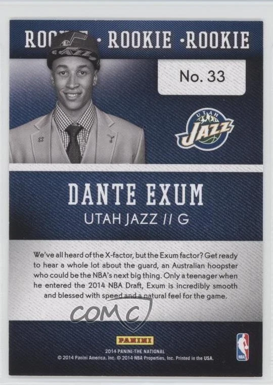 2014 Panini National Convention /499 Dante Exum #33 Rookie RC - Image 2 of 2