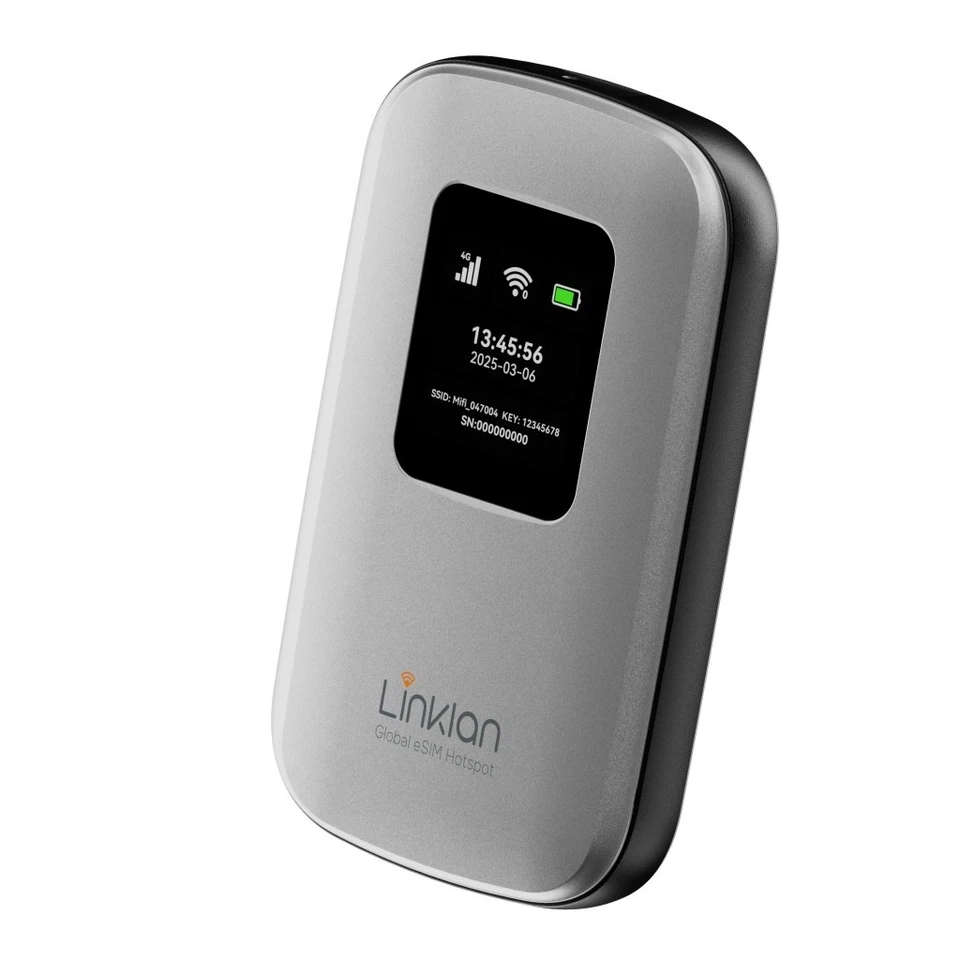 Linklane eSIM+Nano SIM Router Travel Pocket WiFi MiFi Hotspot 300Mbps Up 5000mAh - Image 2 of 4