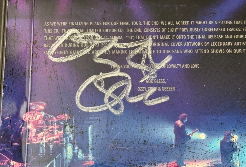 Компакт-диск Black Sabbath The End с автографом ограниченное издание. Диджипак Оззи Осборн - Изображение 3 из 4
