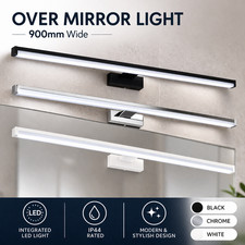 LED Over Mirror Light IP44 Bathroom Wall Lamp Chrome Black White 400 600 900mm
