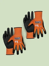 Klein Tools Knit Dipped Gloves, Cut Level A1, Touchscreen, X-Large, 4-Pairs (U)