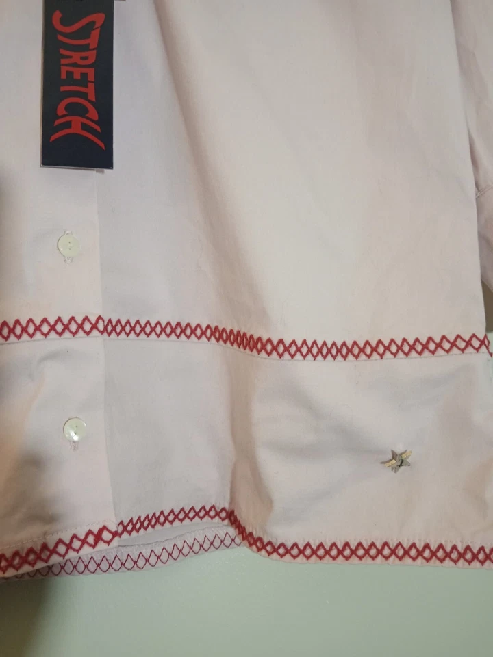 Blusa Tommy by Tommy Hilfiger Niña Rosa Elastizada Manga 1/2 Abotonada, Grande. Foto 3 de 4