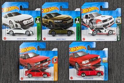 5x Audi Hot Wheels # RS E-Tron GT # Quattro '90 '87 # '94 Avant RS2 # k
