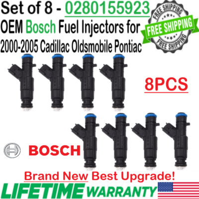 NEW Bosch OEM x8 Best Upgrade Fuel Injectors for 2000-2005 Cadillac & Pontiac V8