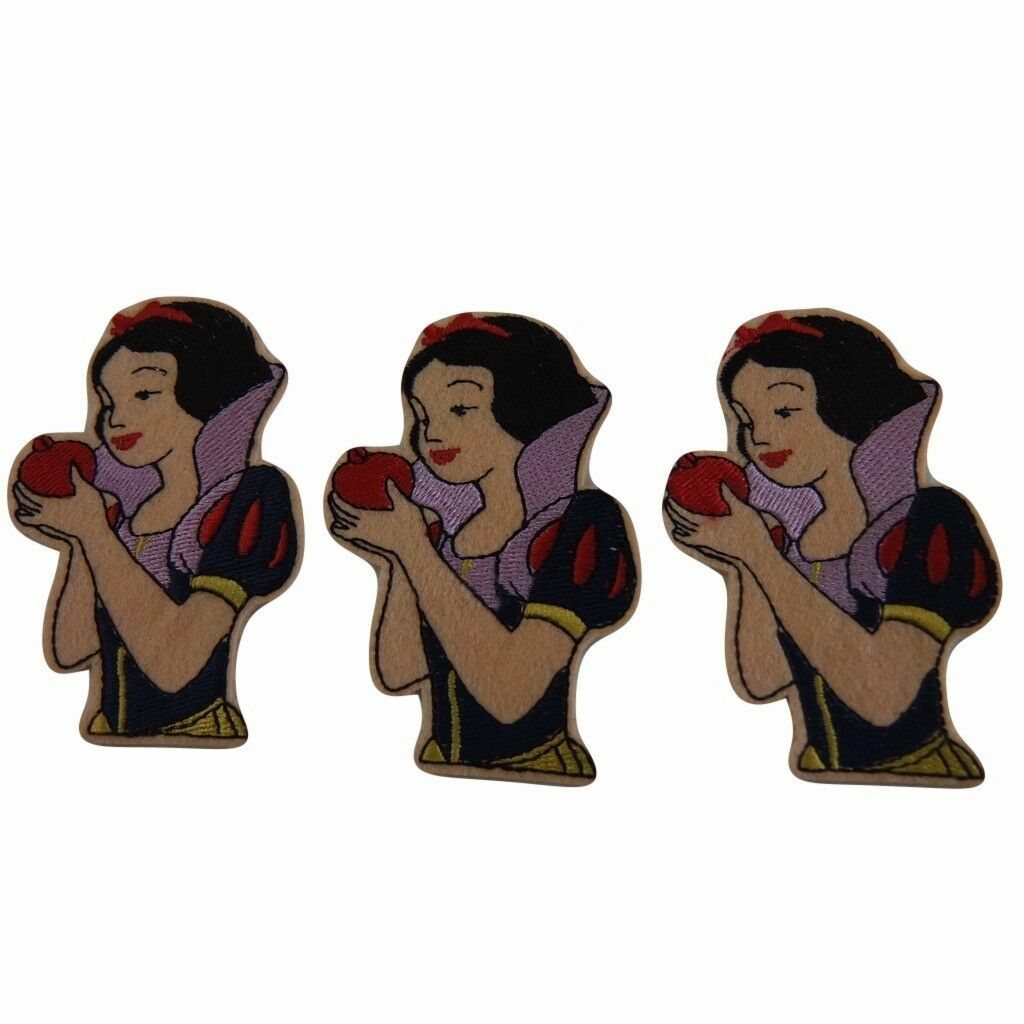 Snow White With Poison Apple Embroidered Iron on Patch Set of 3