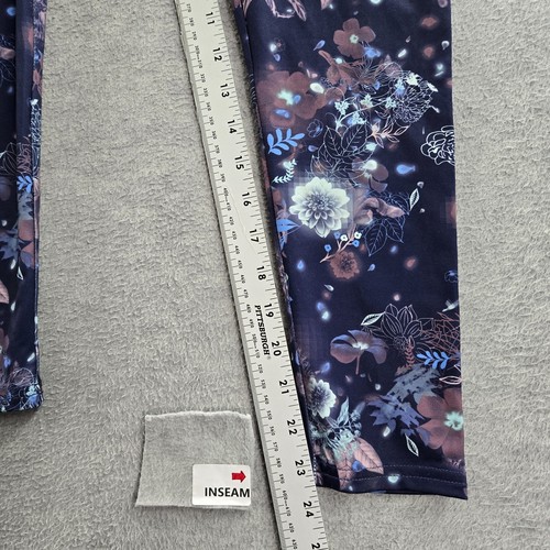 Converse Girl Activewear Pants L Navy Floral Yoga Legging 24" Inseam - Picture 9 of 12