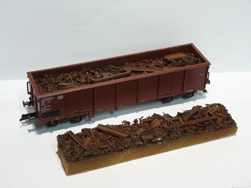 H0 Ladegut Eisen Schrottladung rostig für 4achs.offenen Güterwagon Eaos Märklin