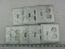 P&S Pass & Seymour SP18-WU 2-Gang White Toggle Duplex Wallplate Lot of 7, New