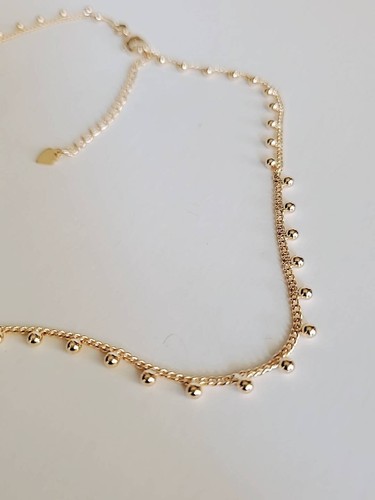 Moon Star Choker /Gold Star Choker / Sequin Disc Necklace / Staple Chain - Picture 7 of 9