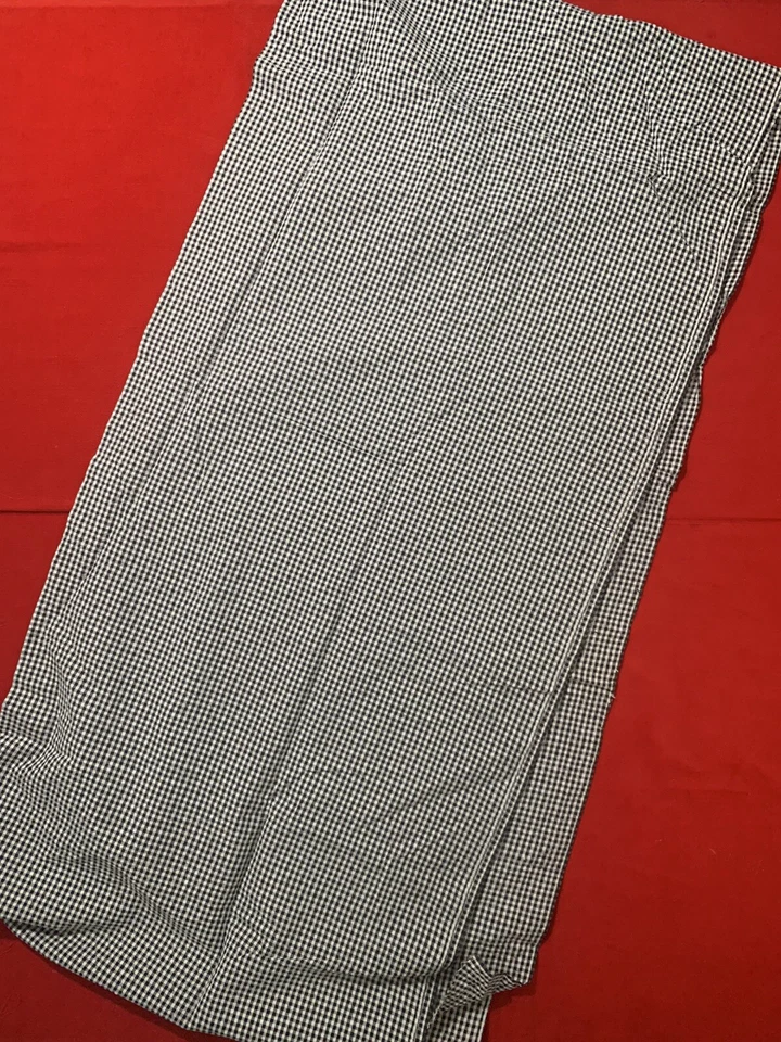 "Tela de algodón vintage de alta gama blanca y negra Gingham Seersucker 95x44""" Foto 4 de 4
