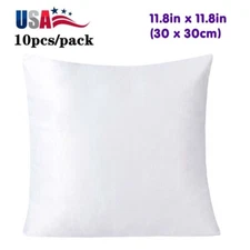 10pcs 11.8in x 11.8in Plain White Sublimation Pillow Case Blanks ( 30 x 30cm )