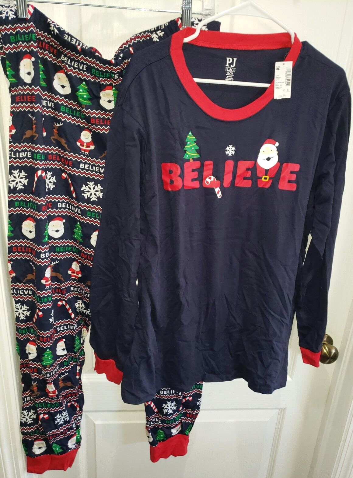 Christmas Pajama Set for Men & Women - XL Red & Blue 2-Piece Holiday Sleepwear