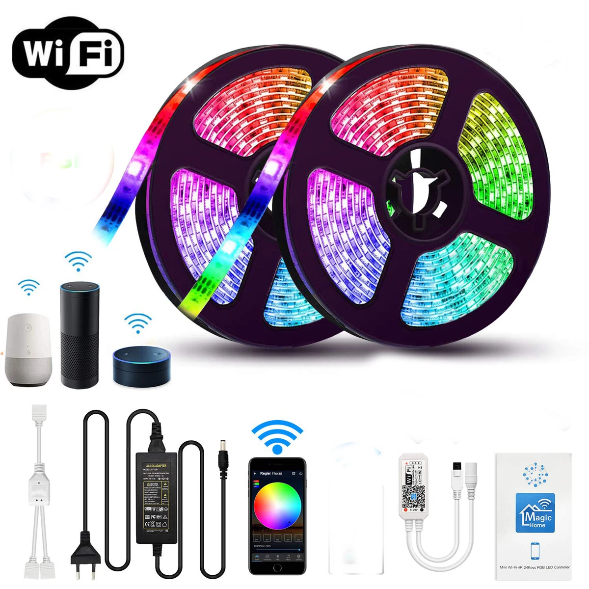 12V WIFI RGB RGBW/WW Led Strip 5050 Light Magic Home for Alexa Google tape  lamp