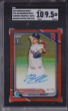 2024 Bowman Chrome Draft Brandon Neely Orange Refractor Autograph /25 SGC 9.5 10