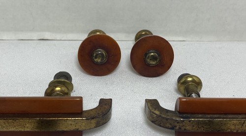 10 Matching Vintage Art Deco Butterscotch Bakelite Drawer Pulls Handles - Picture 4 of 15