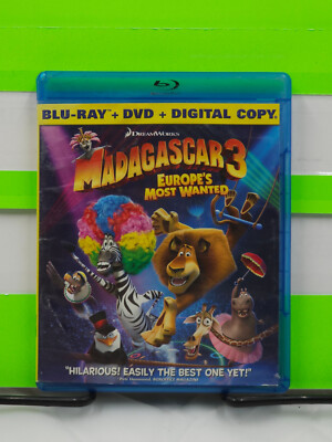 MADAGASCAR 3 EUROPE'S MOST WANTED BEN STILLER CHRIS ROCK 2-DISC DVD & BLU RAY