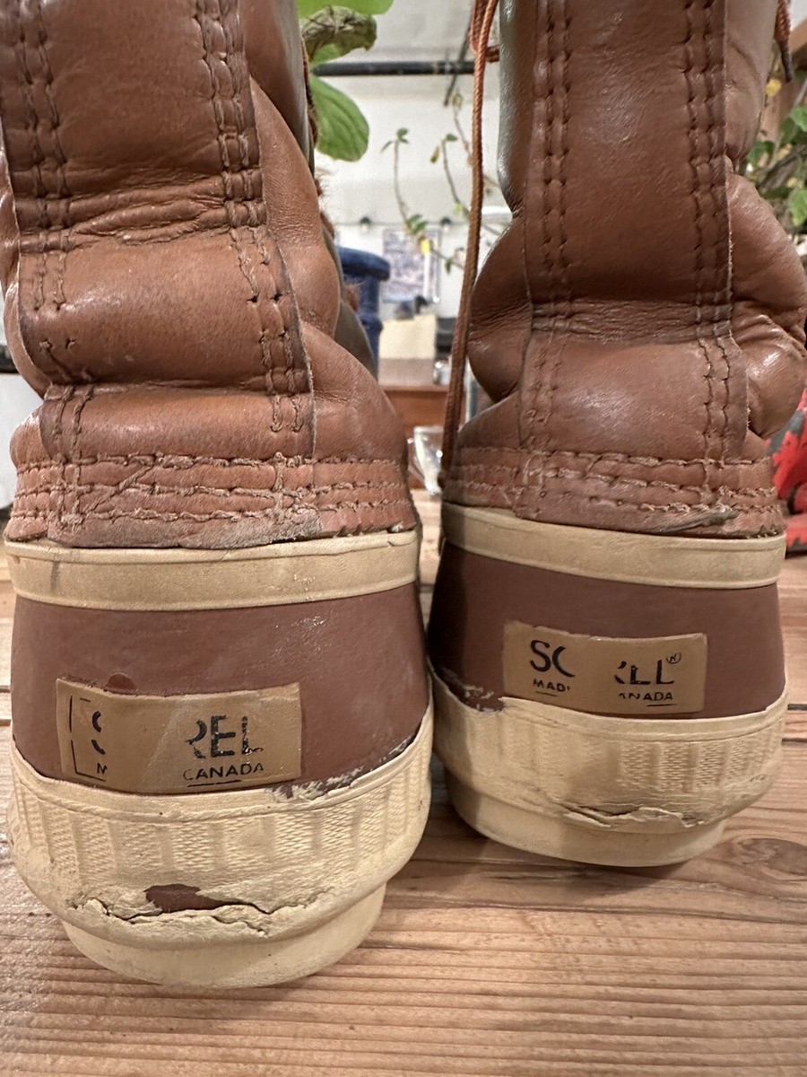Sorel Men\'s Kaufman Boots Leather & Rubber Winter Sz 10 Removable Liner Brown Vintage Kaufman Sorel Boots Size Mens 10 Retro Made by  main image 3