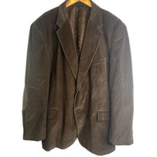 Stafford Corduroy Elbow Patch Sport Coat Dress Blazer Jacket Classic Fit Sz 46R