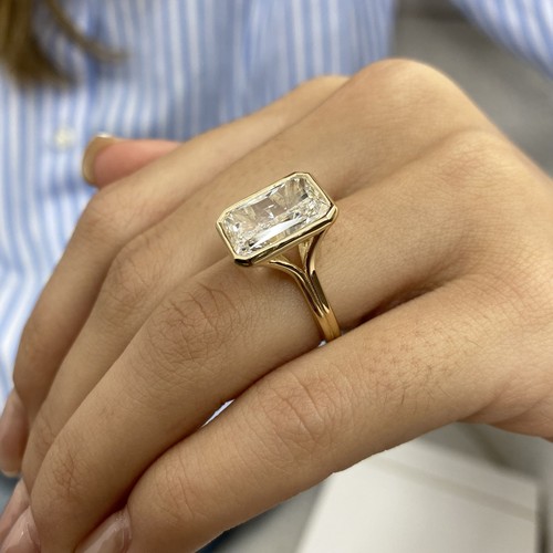 Radiant Diamond Engagement Ring 6 Lab-Grown E/VVS2 Solitaire 14K Yellow Gold - Picture 3 of 11
