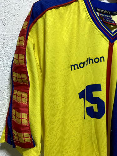 Ecuador 1998 00 Marathon Home Soccer Jersey Men's Sz L Match Worn M. Ayovi - Picture 3 of 7