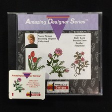 Blooming Elegance Embroidery Designs Card for Deco Brother Baby Lock White