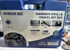 Worker Bee SDS Plus Rotary Hammer Drill Bits & Chisels Set,Concrete Masonry H...