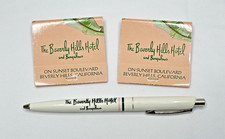 Vintage Set of 3 Beverly Hills Hotel and Bungalows Full Matchbooks and Pen
