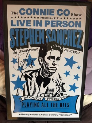 Stephen Sanchez 18x24 framed autographed tour poster 2024 VIP package item